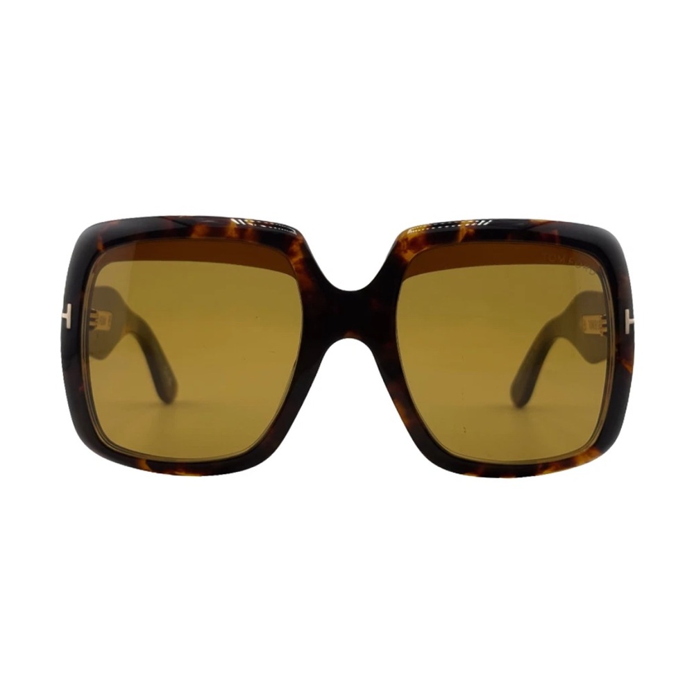 Tom Ford Aurora  Tortoiseshell Square Sunglasses with Amber Lenses - Picture 2 of 9